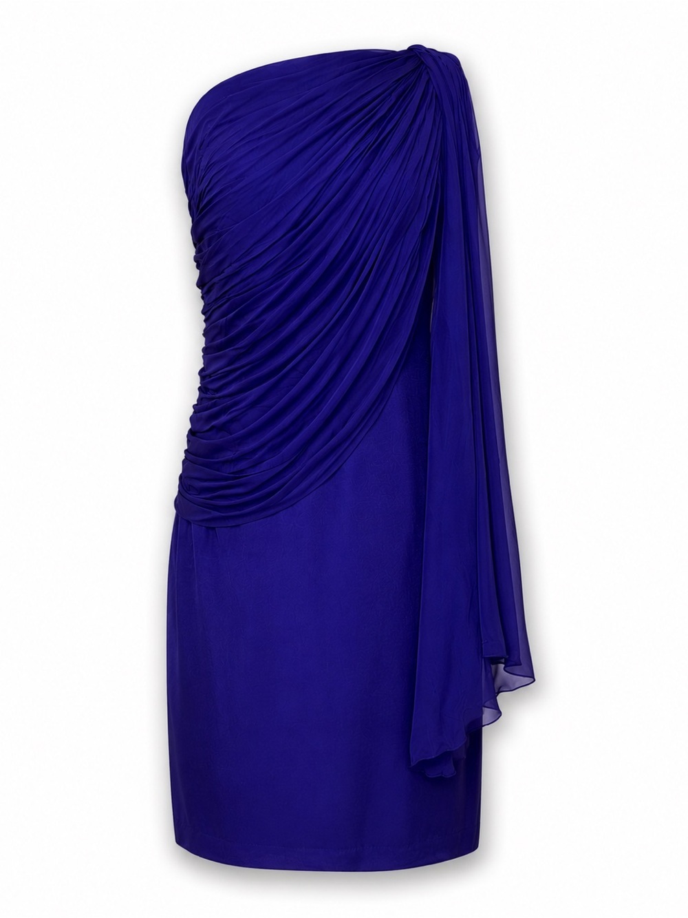 Melinda Eng | Silk One Shoulder Ruched Chiffon Cocktail Wedding Guest Dress 12